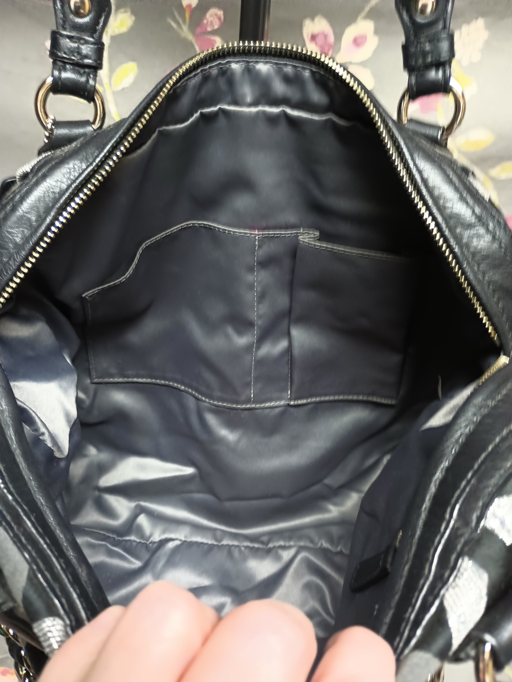 Stunning Y2K Vintage Coach Madison Op Art Lurex Satchel Tote Bag w/Strap - Picture 6 of 10